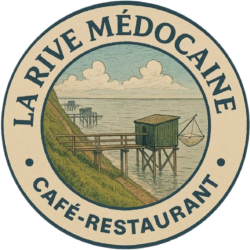 Logo La Rive Médocaine, café-restaurant côtier à Lamarque avec cabanes de pêcheur sur pilotis